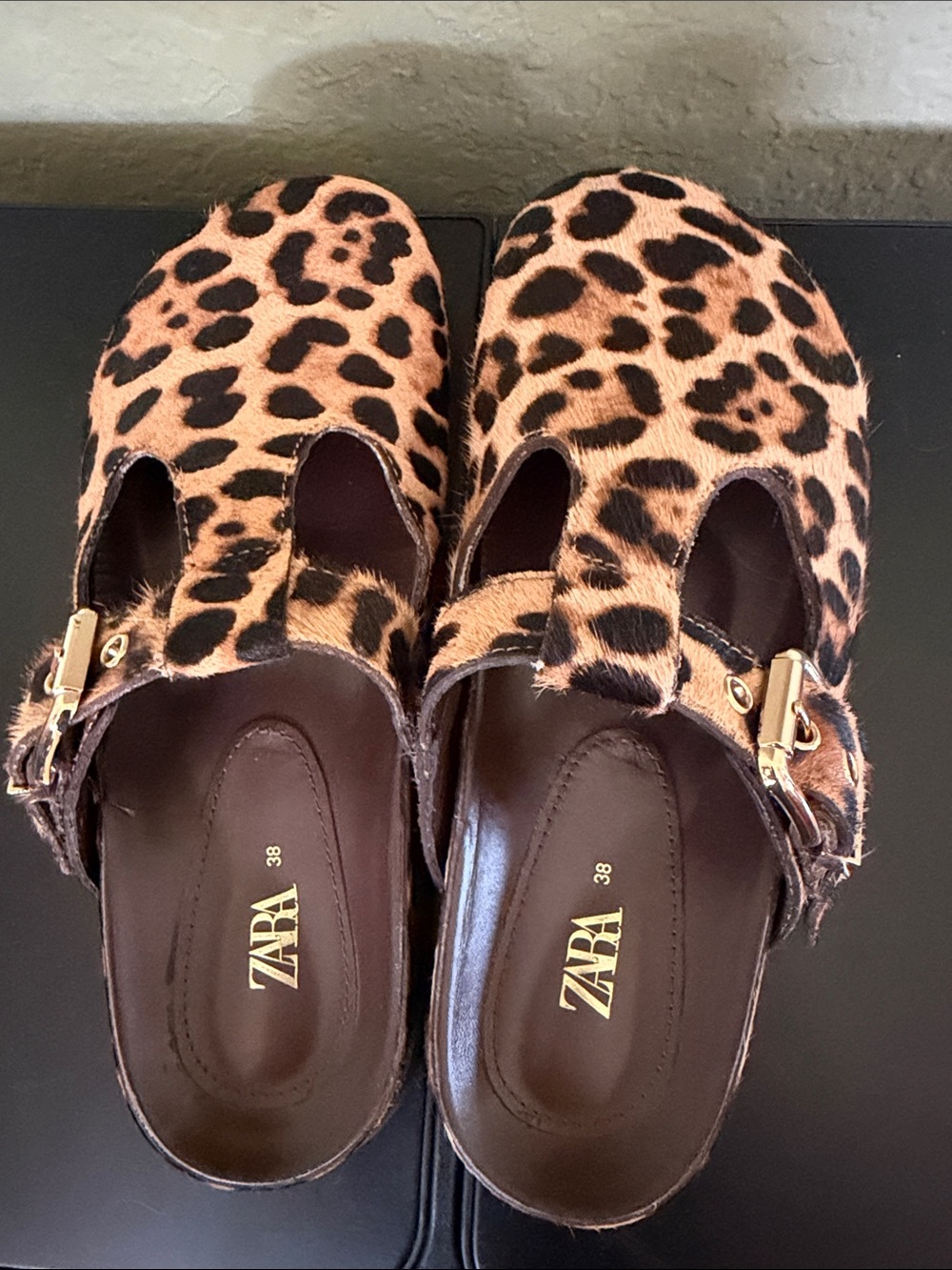 Zara leopard print Mary Jane clogs Size 38 - Picture 6 of 6